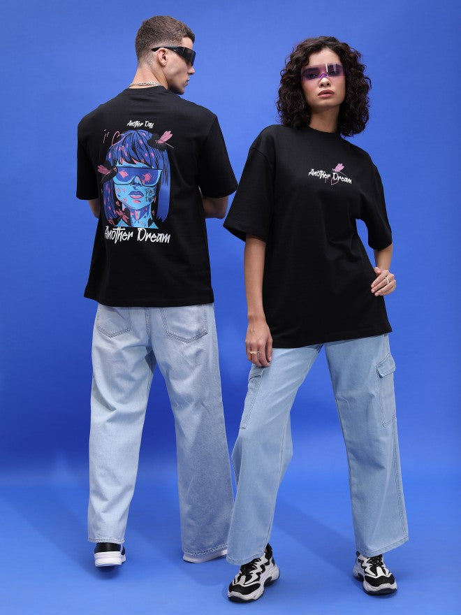 Highlander Unisex Black Printed Oversized Fit T-Shirt - Black - Image 2