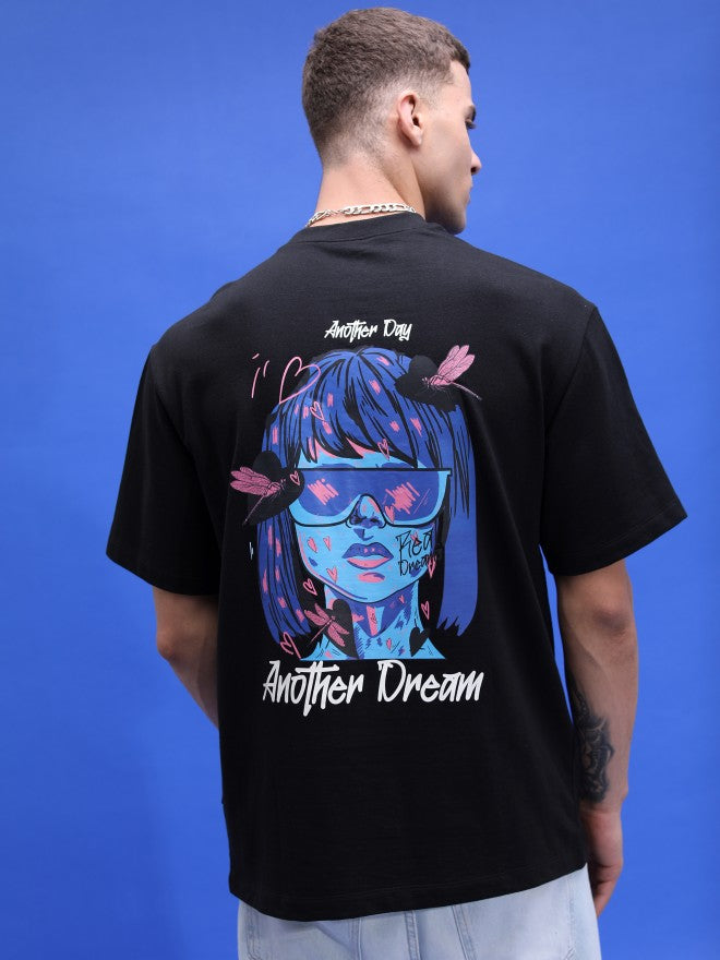 Highlander Unisex Black Printed Oversized Fit T-Shirt - Black - Image 3