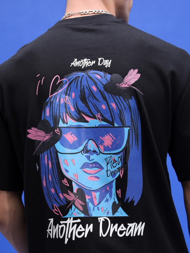 Highlander Unisex Black Printed Oversized Fit T-Shirt - Black - Image 5