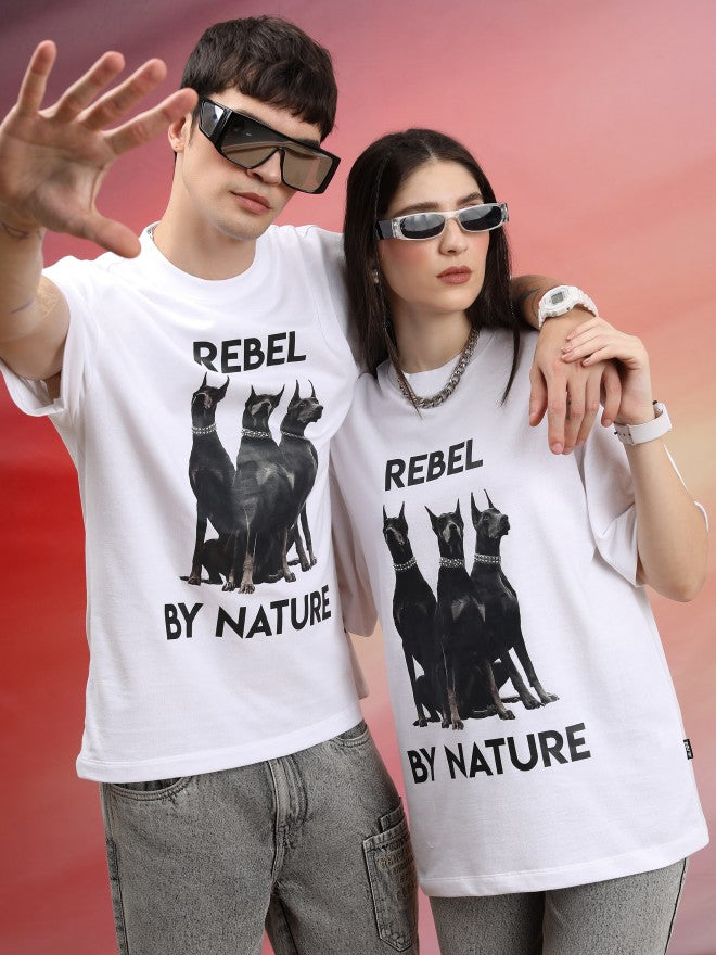Highlander Unisex White Printed Oversized Fit T-Shirt - White - Image 6
