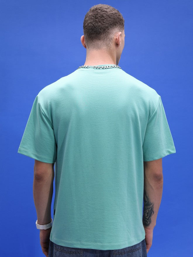 Highlander Unisex Mint Printed Oversized Fit T-Shirt - Green - Image 3
