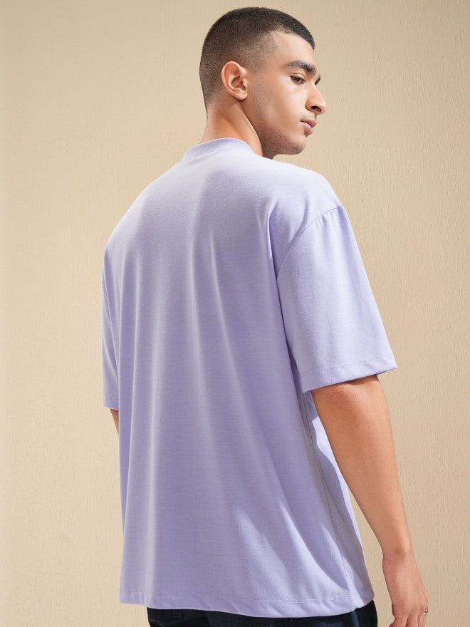 Highlander Men Lavender Printed Oversized Fit T-Shirt - Lavender - Image 3
