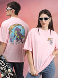 Highlander Unisex Light Pink Printed Oversized Fit T-Shirt - Pink - Image 1
