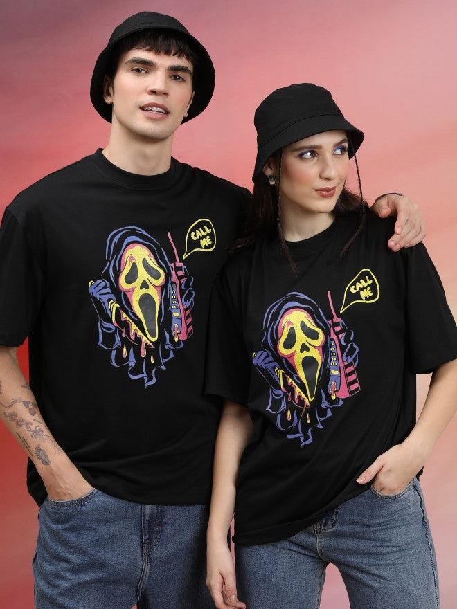 Highlander Unisex Black Printed Oversized Fit T-Shirt - Black - Image 1