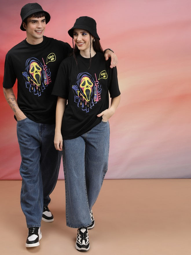 Highlander Unisex Black Printed Oversized Fit T-Shirt - Black - Image 2