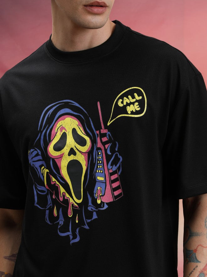 Highlander Unisex Black Printed Oversized Fit T-Shirt - Black - Image 5