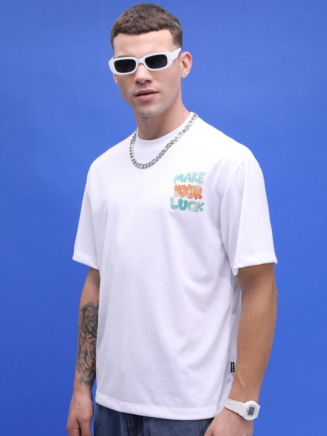 Highlander Unisex White Printed Oversized Fit T-Shirt - White - Image 4