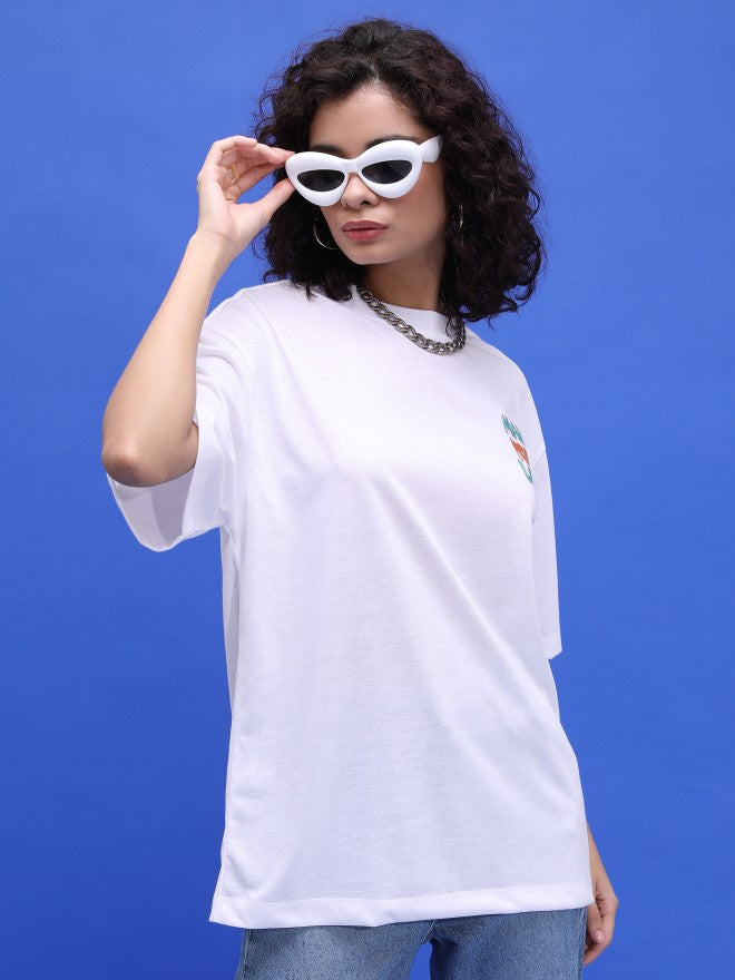 Highlander Unisex White Printed Oversized Fit T-Shirt - White - Image 6