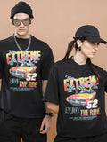 Highlander Unisex Black Round Neck Printed Oversized Fit T-Shirt - Black - Image 1