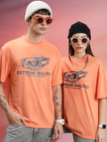 Highlander Unisex Peach Printed Oversized Fit T-Shirt - Peach - Image 1