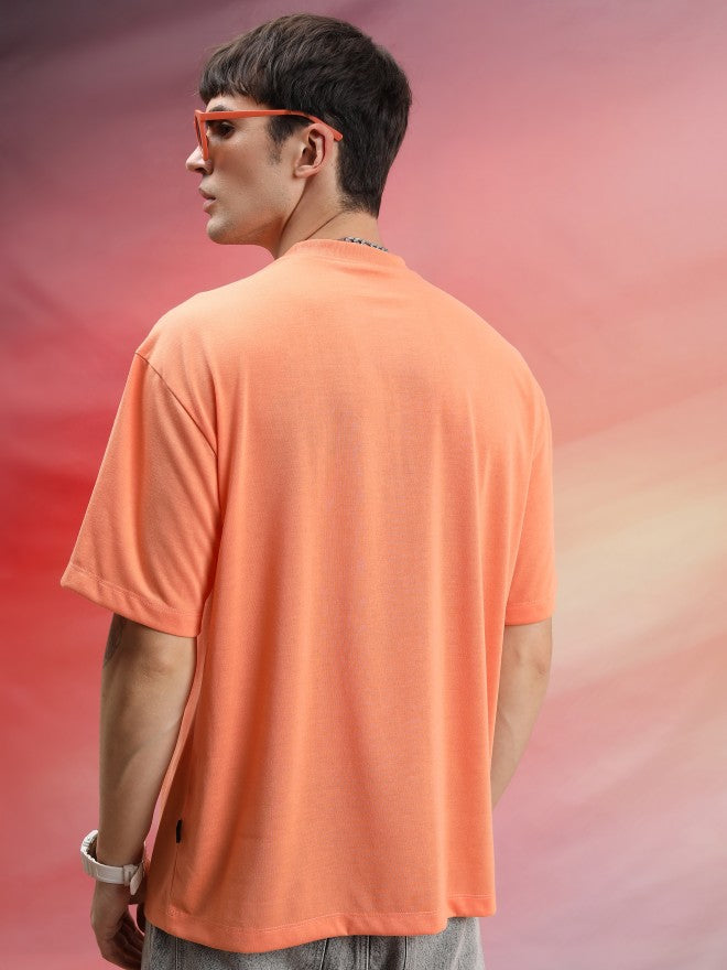 Highlander Unisex Peach Printed Oversized Fit T-Shirt - Peach - Image 3