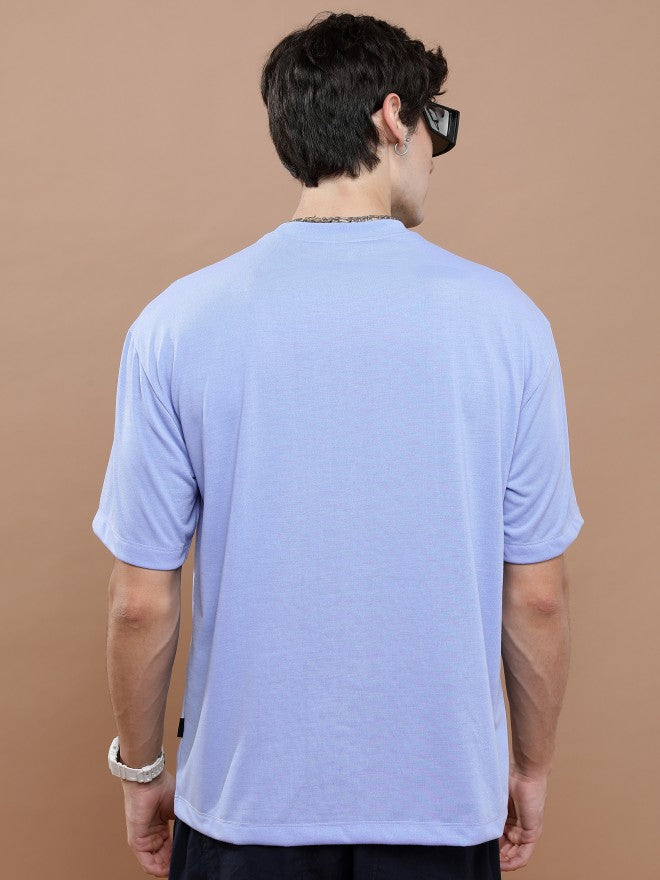 Highlander Unisex Blue Round Neck Printed Oversized Fit T-Shirt - Blue - Image 3