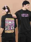 Highlander Unisex Black Round Neck Printed Oversized Fit T-Shirt - Black - Image 1