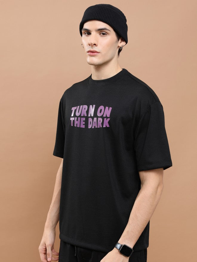 Highlander Unisex Black Round Neck Printed Oversized Fit T-Shirt - Black - Image 4