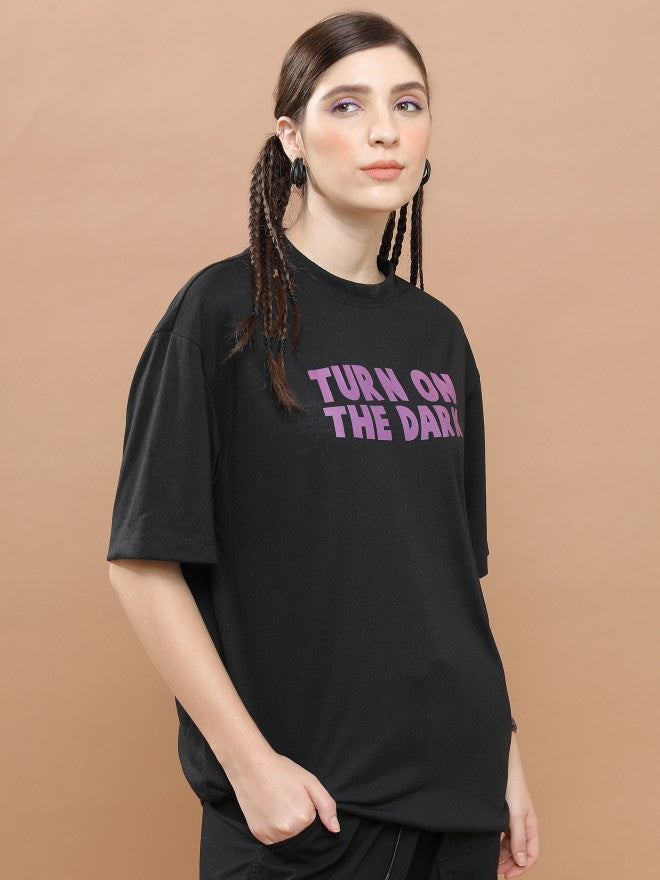 Highlander Unisex Black Round Neck Printed Oversized Fit T-Shirt - Black - Image 6