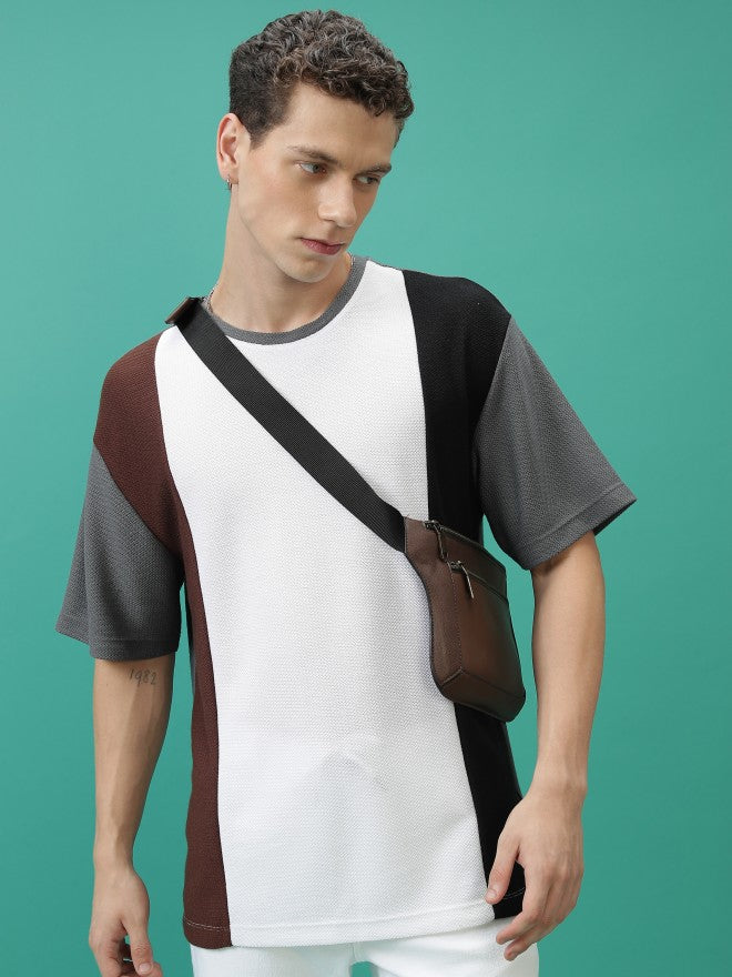 Highlander Men Multi Colourblocked Oversized Fit T-Shirt - Multi - Image 1