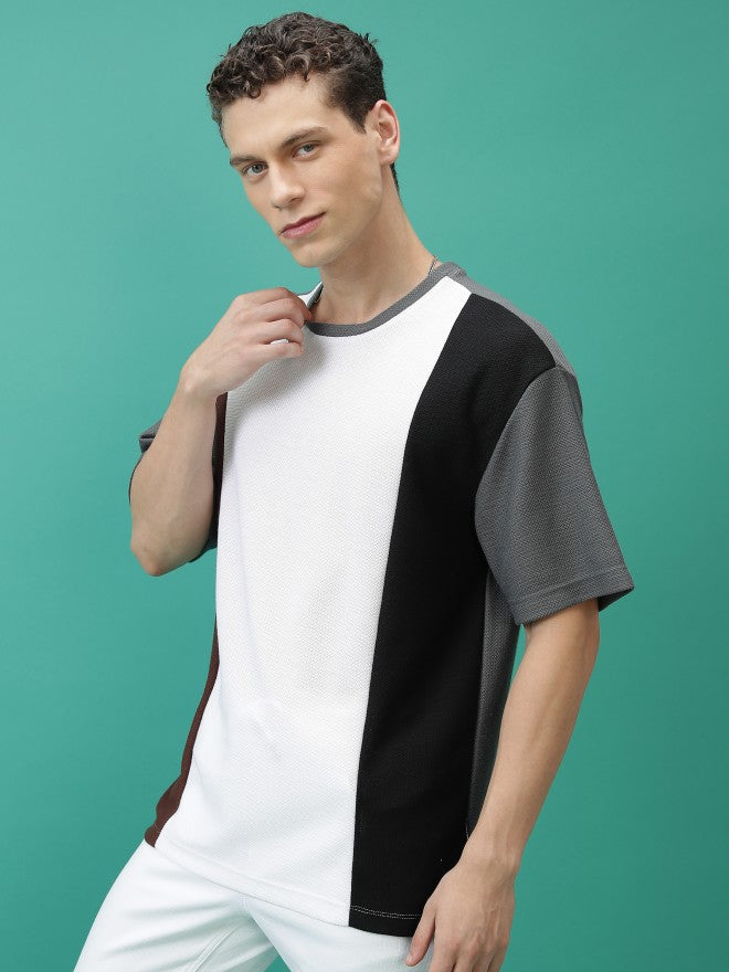 Highlander Men Multi Colourblocked Oversized Fit T-Shirt - Multi - Image 4