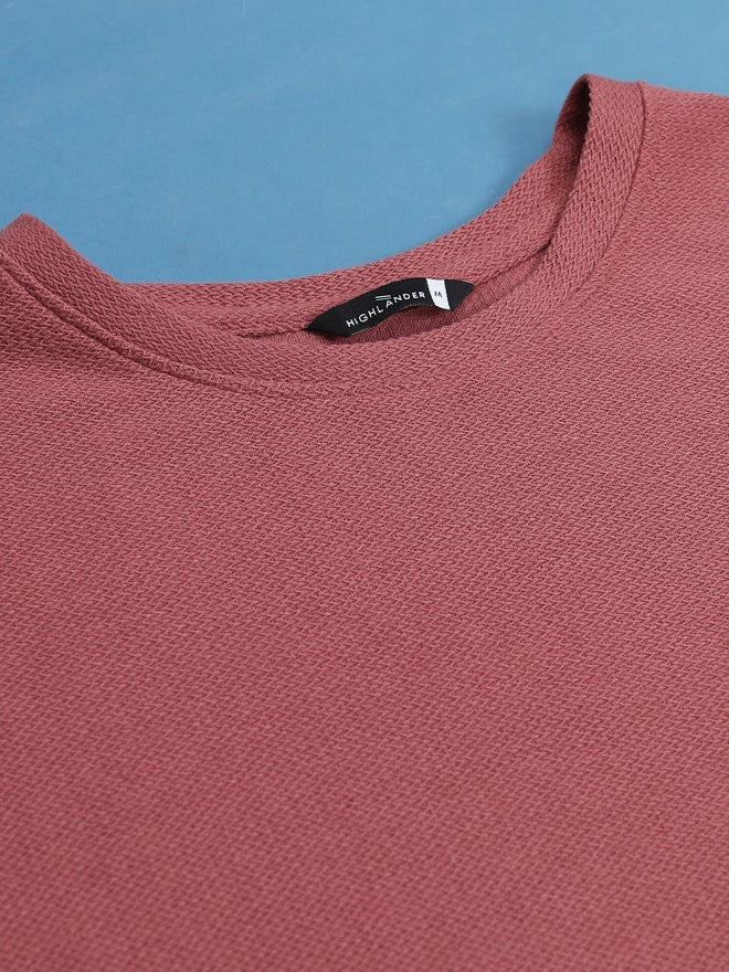 Highlander Men Rose Solid Oversized Fit T-Shirt - Rose - Image 7