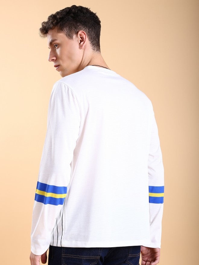 Highlander Men White Printed Slim Fit T-Shirt - White - Image 3