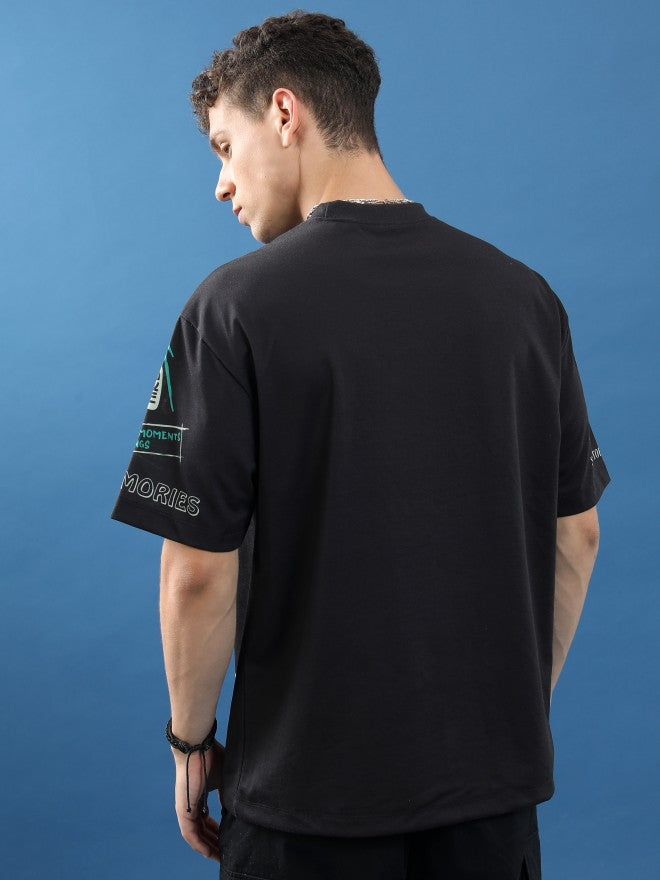 Highlander Unisex Black Printed Oversized Fit T-Shirt - Black - Image 3
