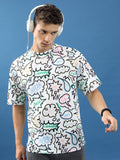 Highlander Unisex White/Multi Printed Oversized Fit T-Shirt - White - Image 1