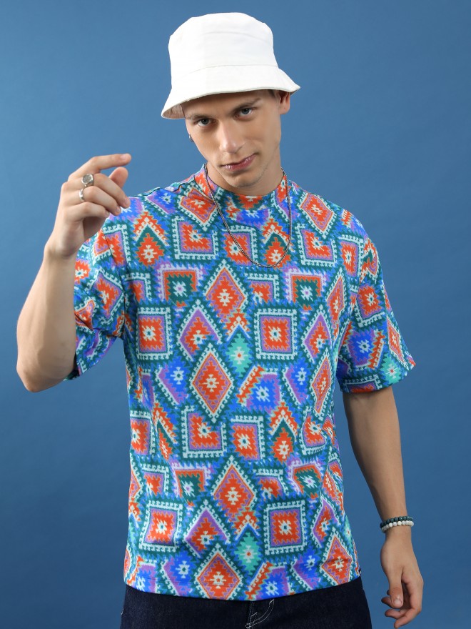Highlander Unisex Multi Printed Oversized Fit T-Shirt - Multi - Image 1