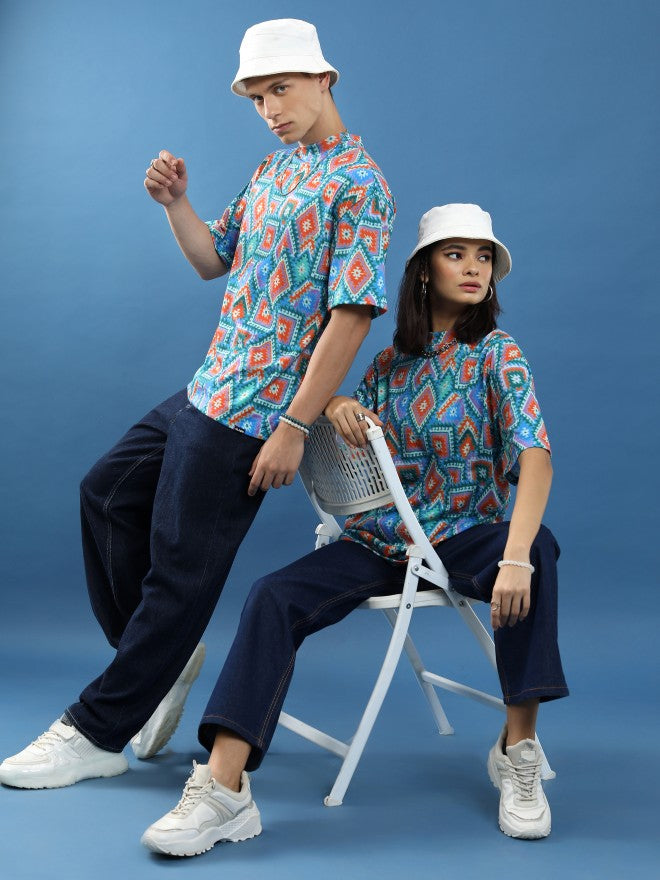 Highlander Unisex Multi Printed Oversized Fit T-Shirt - Multi - Image 2