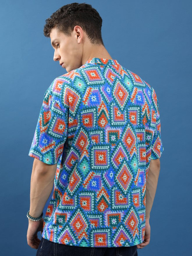 Highlander Unisex Multi Printed Oversized Fit T-Shirt - Multi - Image 3