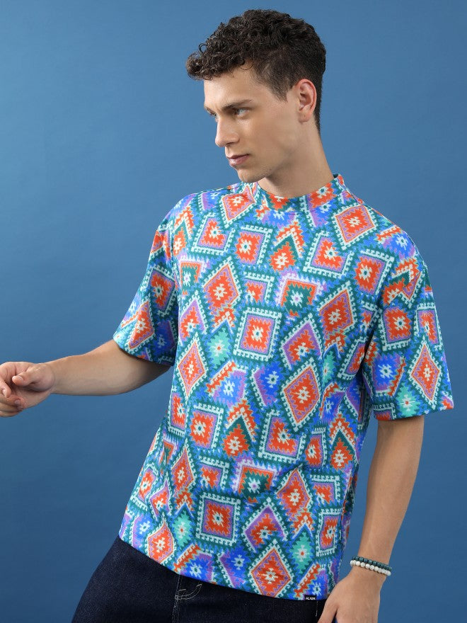 Highlander Unisex Multi Printed Oversized Fit T-Shirt - Multi - Image 4