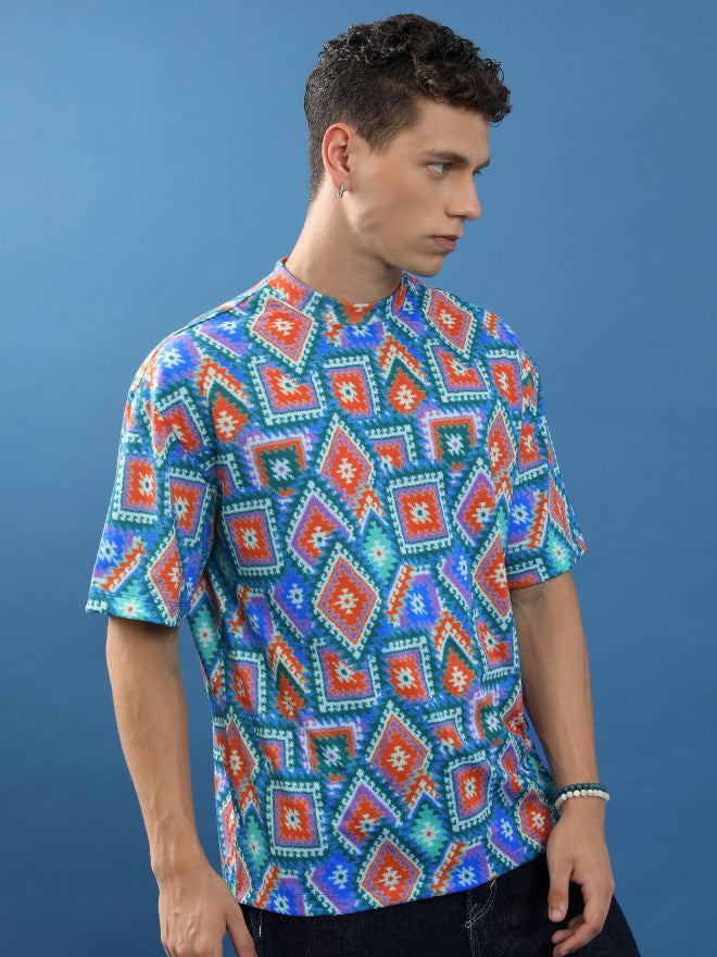 Highlander Unisex Multi Printed Oversized Fit T-Shirt - Multi - Image 6