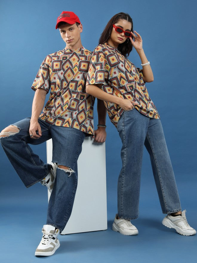 Highlander Unisex Multi Printed Oversized Fit T-Shirt - Multi - Image 2