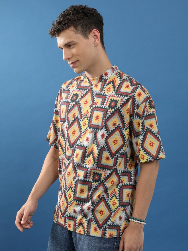 Highlander Unisex Multi Printed Oversized Fit T-Shirt - Multi - Image 4