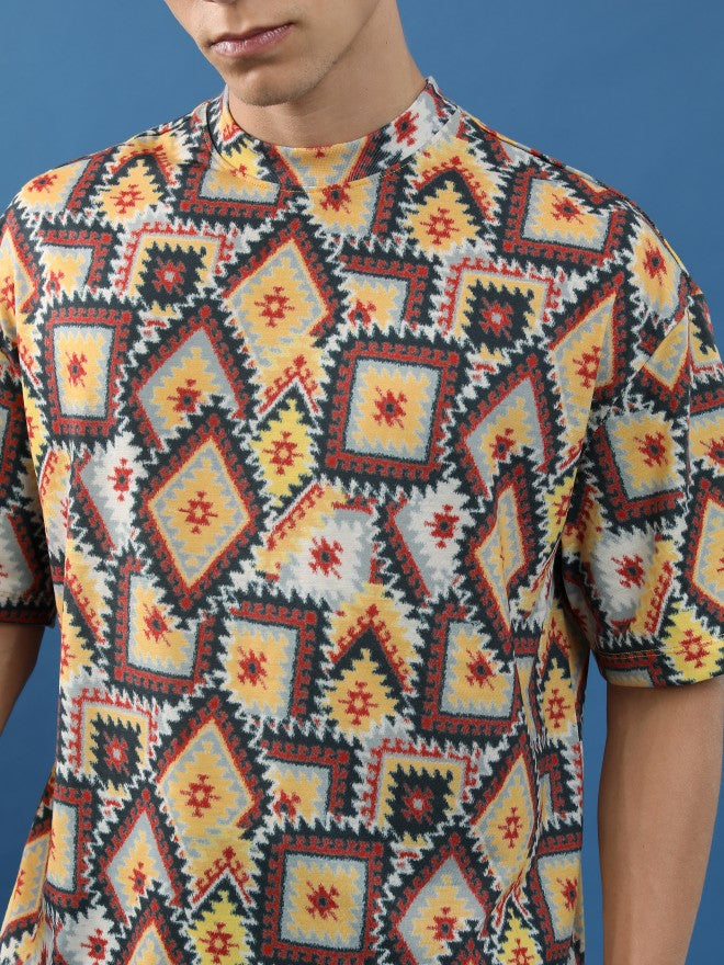 Highlander Unisex Multi Printed Oversized Fit T-Shirt - Multi - Image 5
