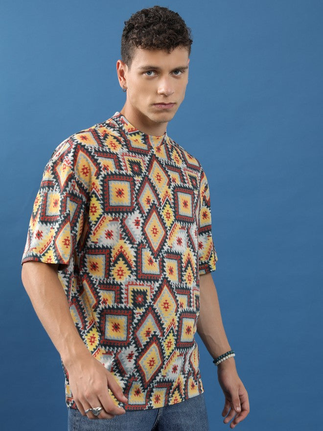 Highlander Unisex Multi Printed Oversized Fit T-Shirt - Multi - Image 6