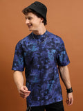 Highlander Unisex Navy Blue Printed Round Neck T-Shirt - Navy Blue - Image 1