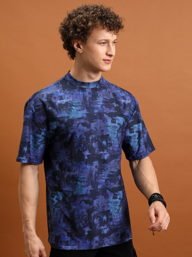 Highlander Unisex Navy Blue Printed Round Neck T-Shirt - Navy Blue - Image 6