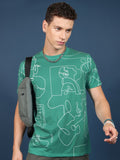 Highlander Unisex Green Printed Slim Fit T-Shirt - Green - Image 1