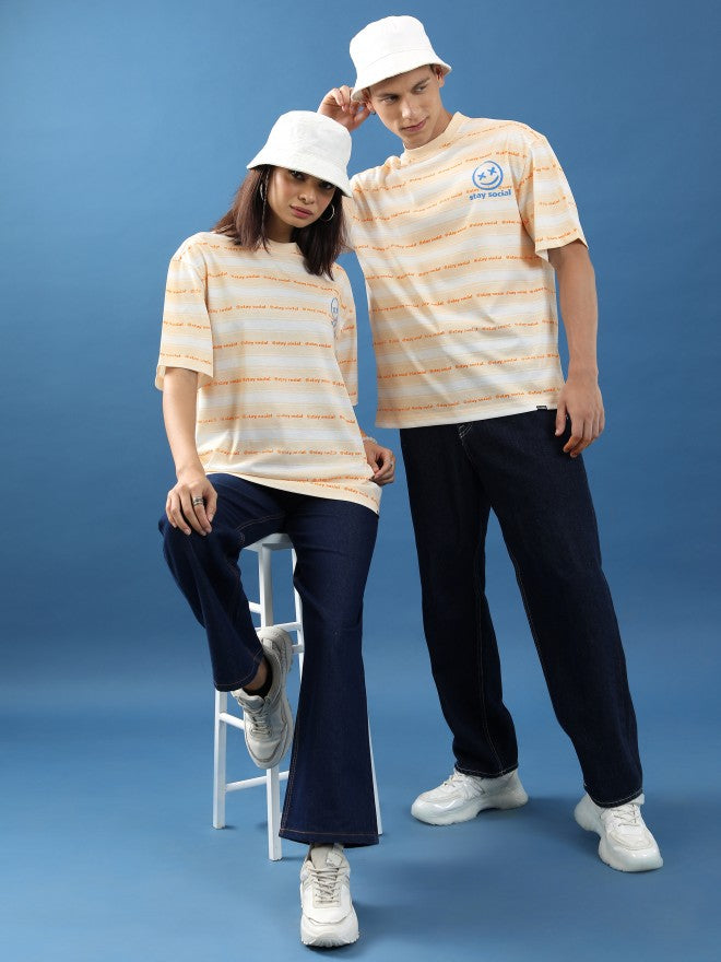 Highlander Unisex Peach Printed Oversized Fit T-Shirt - Peach - Image 2