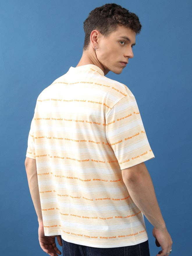 Highlander Unisex Peach Printed Oversized Fit T-Shirt - Peach - Image 3