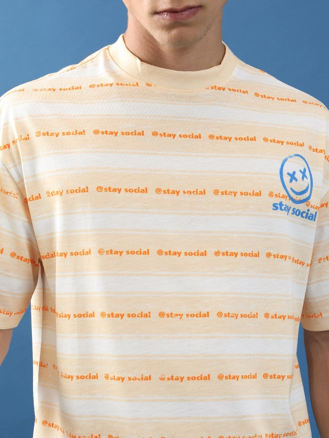 Highlander Unisex Peach Printed Oversized Fit T-Shirt - Peach - Image 5