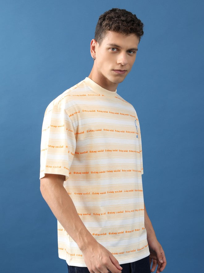 Highlander Unisex Peach Printed Oversized Fit T-Shirt - Peach - Image 6