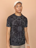 Highlander Men Black Printed Slim Fit T-Shirt - Black - Image 1