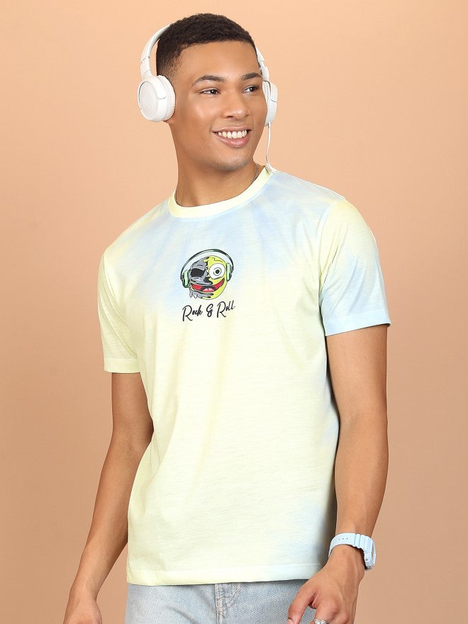 Highlander Men Multi Printed Slim Fit T-Shirt - Yellow - Image 1