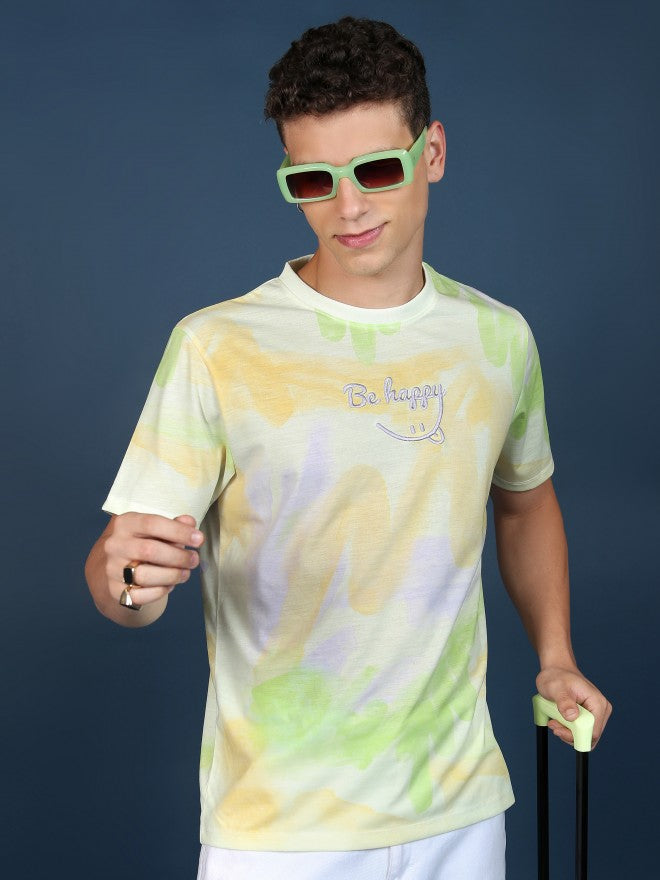 Highlander Unisex Multi Printed Slim Fit T-Shirt - Cream - Image 1