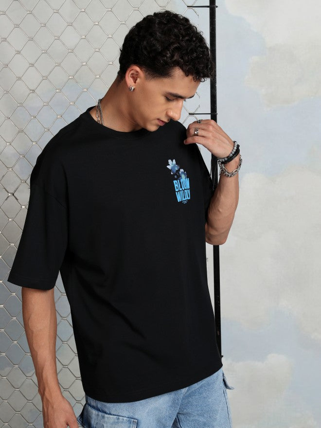 Highlander Men Black Printed Round Neck T-Shirt - Black - Image 6