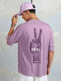 Highlander Men Mauve Printed Round Neck T-Shirt - Mauve - Image 1