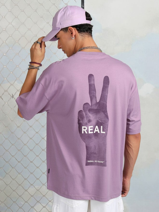 Highlander Men Mauve Printed Round Neck T-Shirt - Mauve - Image 1