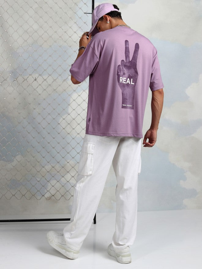 Highlander Men Mauve Printed Round Neck T-Shirt - Mauve - Image 2