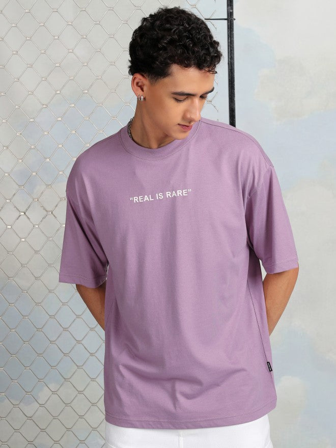 Highlander Men Mauve Printed Round Neck T-Shirt - Mauve - Image 3