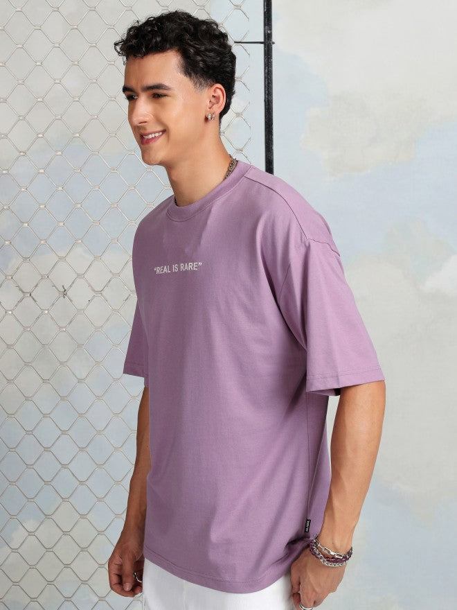 Highlander Men Mauve Printed Round Neck T-Shirt - Mauve - Image 4